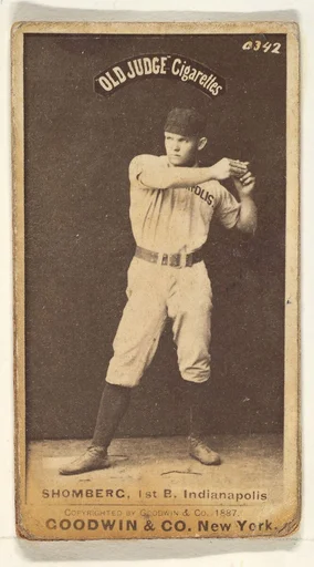 Shomberg, 1st Base, Indianapolis, from the Old Judge series (N172) for Old Judge Cigarettes