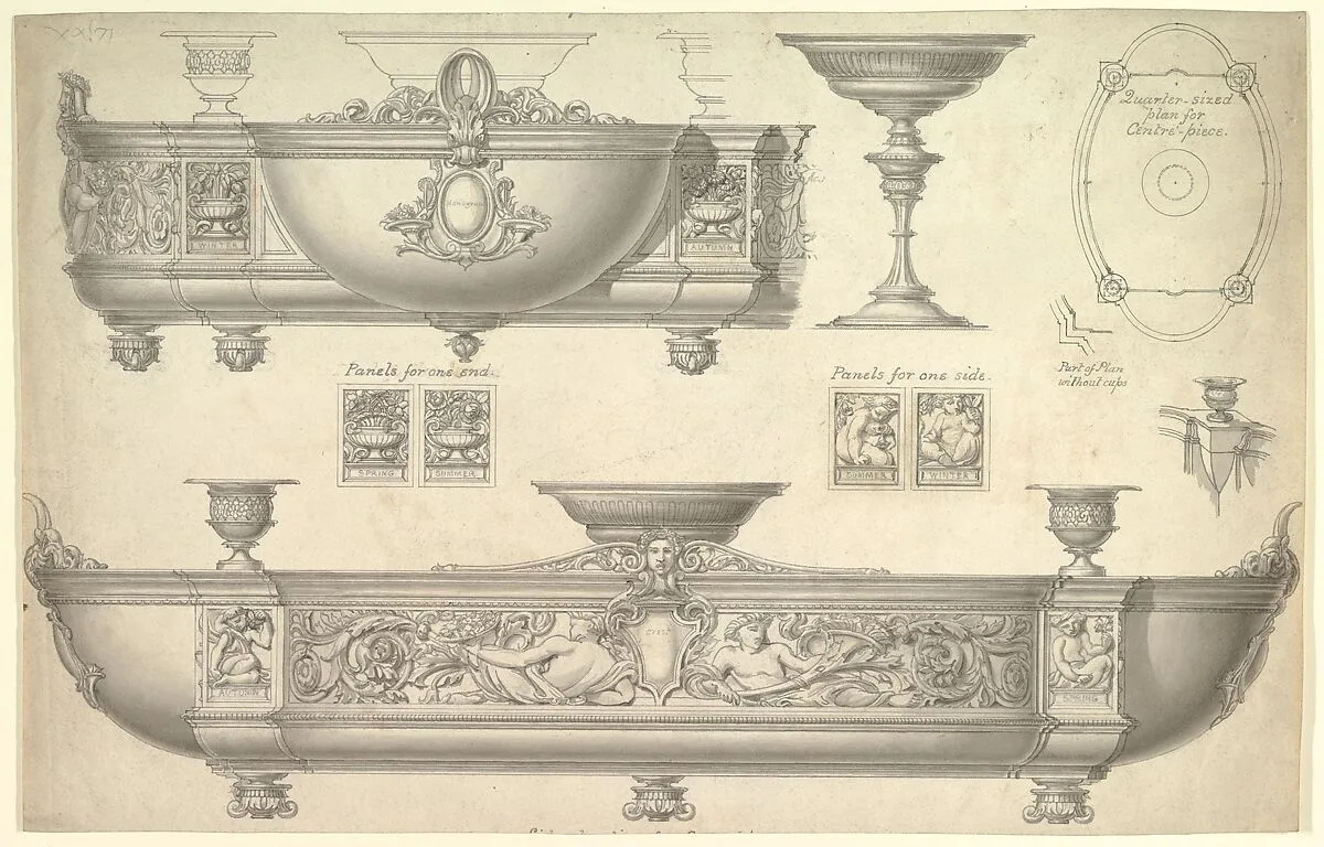 Design for a Silver Centerpiece — Anonymous, British, 19th century