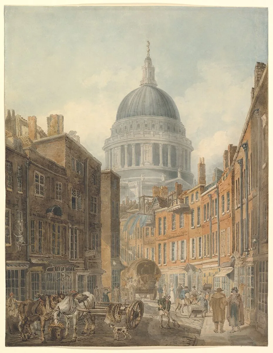 St. Paul's Cathedral from St. Martin's-le-Grand — Thomas Girtin