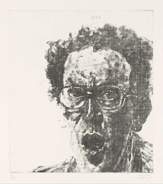 Self-Portrait with Open Mouth — Avigdor Arikha
