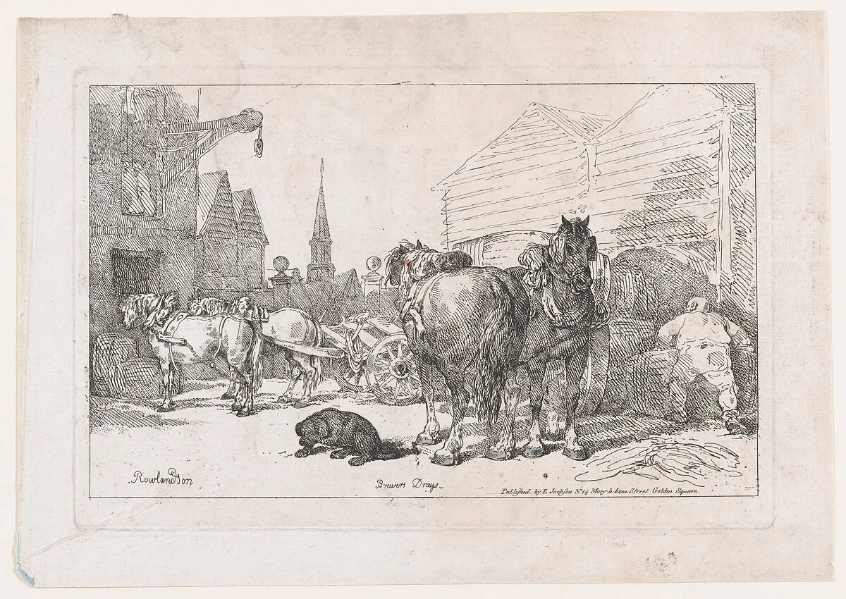 Brewers Drays, from A New Book of Horses and Carriages — Thomas Rowlandson|Elizabeth Jackson