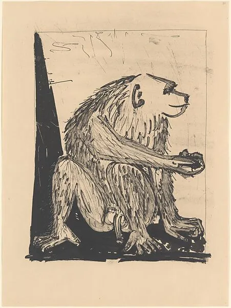 Baboon, from ¦Picasso: Original Etchings for the Texts of Buffon¦ — Pablo Picasso|Roger Lacourière|Martin Fabiani, Paris