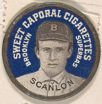 Scanlon, Brooklyn Superbas (blue), from the Domino Discs series (PX7), issued by Kinney Brothers — Kinney Brothers Tobacco Company