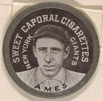 Ames, New York Giants (black), New York Giants, from the Domino Discs series (PX7), issued by Kinney Brothers — Kinney Brothers Tobacco Company