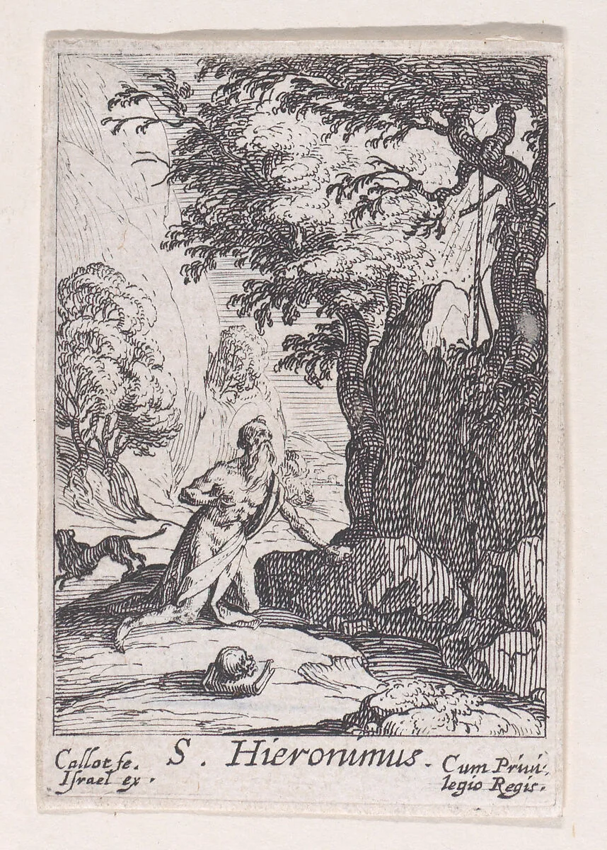 St. Jerome, from Les Pénitents et Pénitentes (The Penitents) — Jacques Callot|Israël Henriet