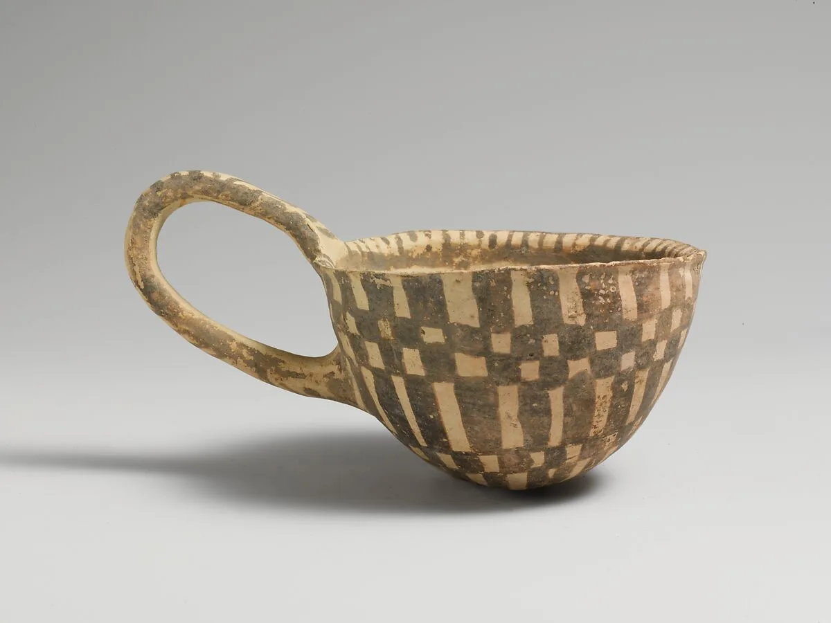 Terracotta loop-handled cup — Unknown