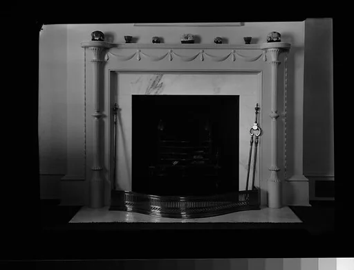 [Fireplace with Swag and Column Reliefs]
