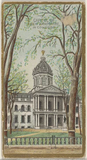 Capitol of New Hampshire in Concord, from the General Government and State Capitol Buildings series (N14) for Allen & Ginter Cigarettes Brands