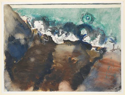 Sea and Ledges, Green and Brown, Maine