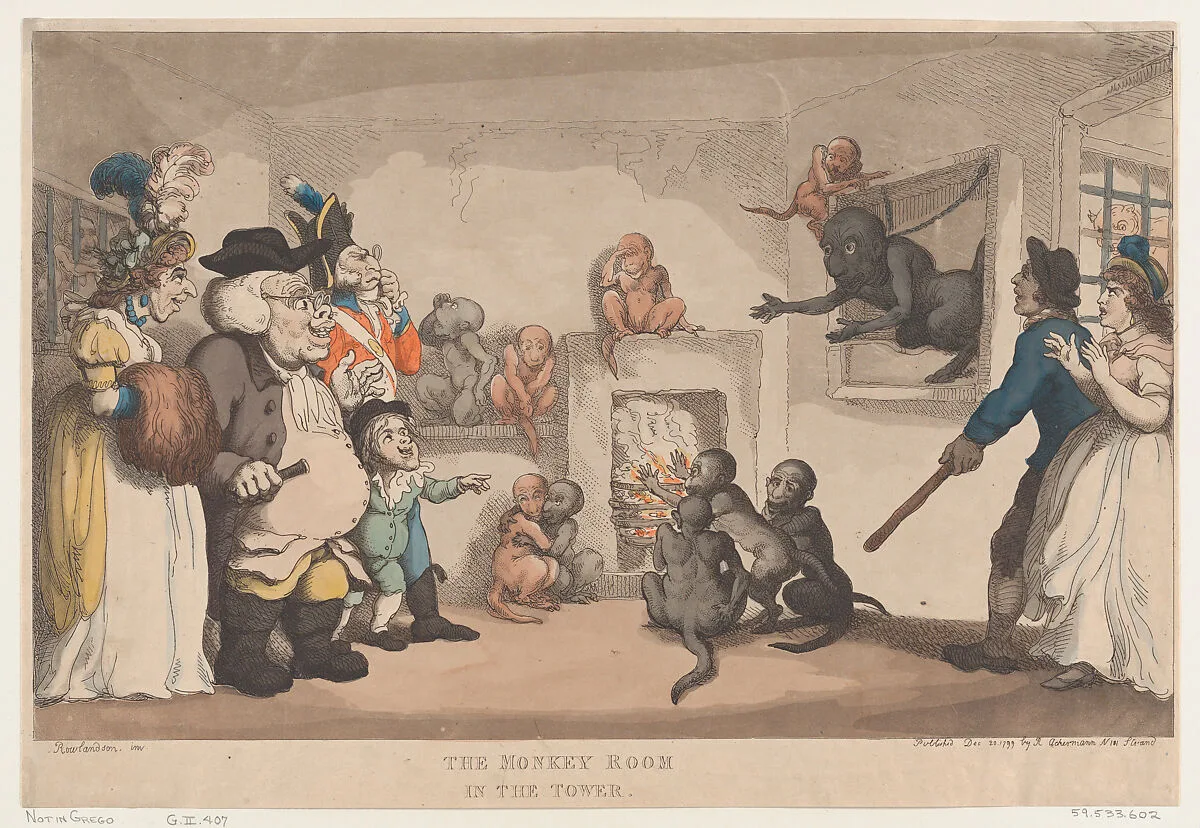The Monkey Room in the Tower — Thomas Rowlandson|Rudolph Ackermann, London
