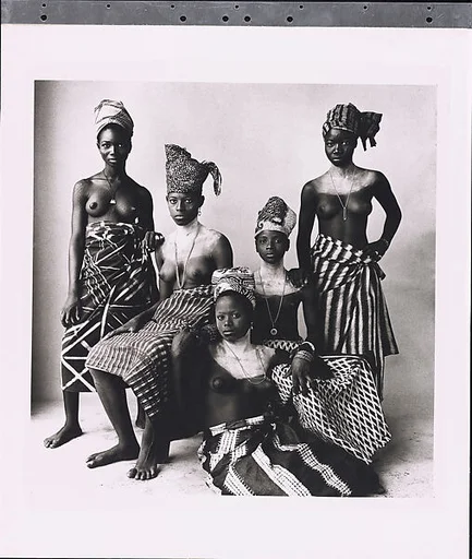 Five Dahomey Girls, Two Standing