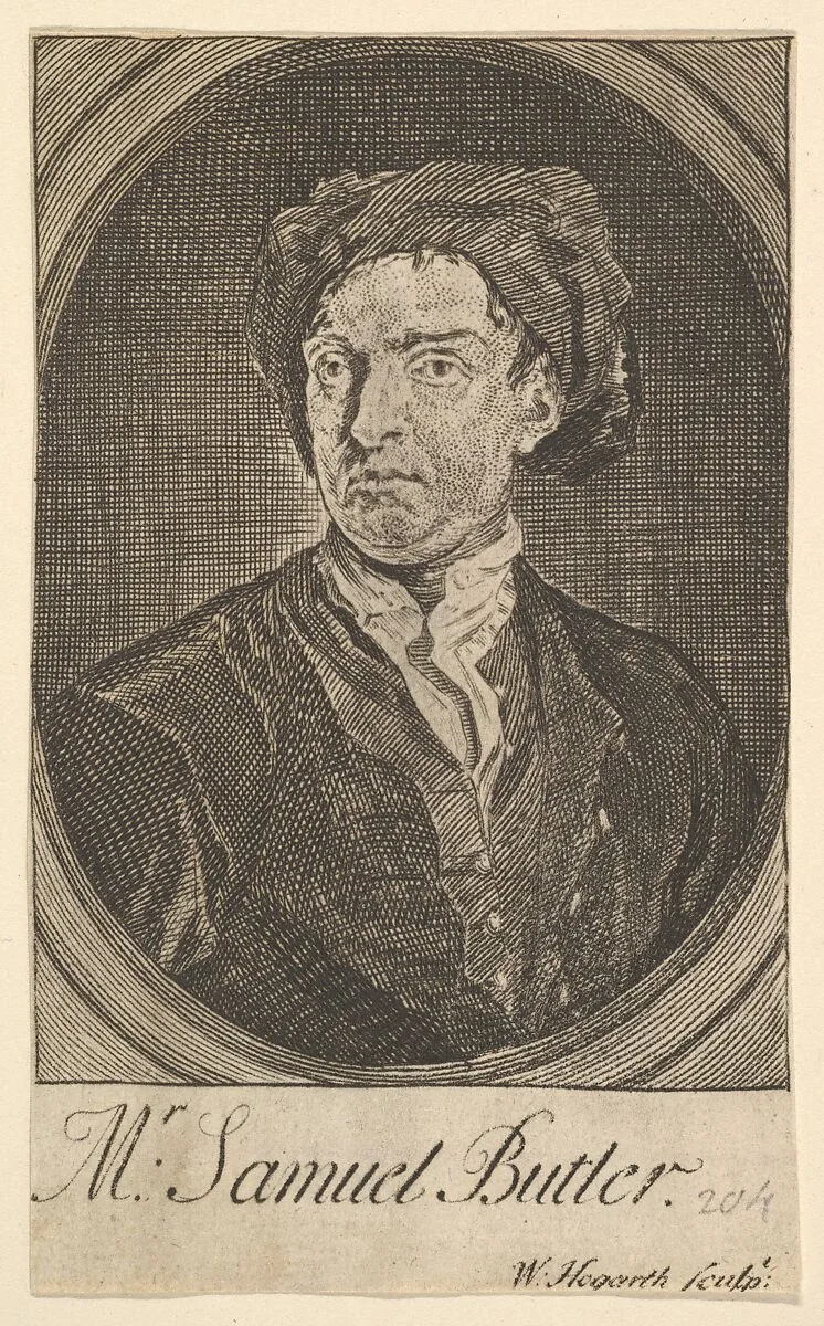 Frontispiece Portrait (Seventeen Small Illustrations for Samuel Butler's Hudibras) — William Hogarth|Jean-Baptiste Monnoyer|Samuel Butler
