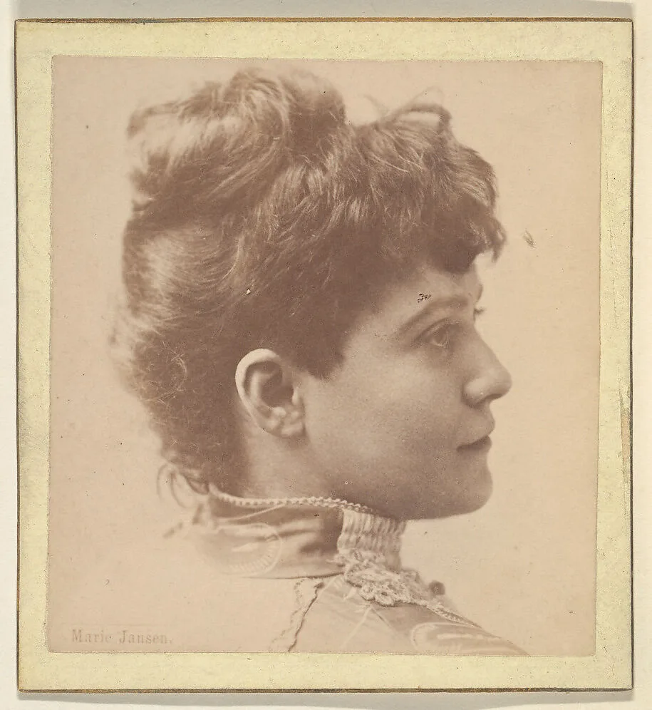 Marie Jansen, from the Actresses series (N246), Type 2, issued by Kinney Brothers to promote Sporting Extra Cigarettes — Kinney Brothers Tobacco Company