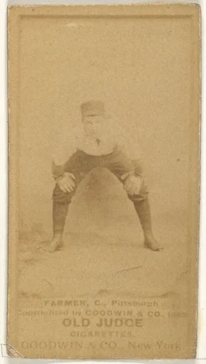 Bill Farmer, Catcher, Pittsburgh, from the Old Judge series (N172) for Old Judge Cigarettes