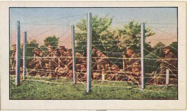 Card No. 140, British Soldiers Coolly Awaiting a Charge From the Enemy's Cavalry, from the World War I Scenes series (T121) issued by Sweet Caporal Cigarettes — Underwood & Underwood|American Tobacco Company