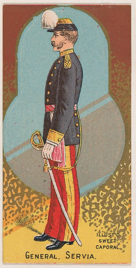 General, Servia, from the Military Series (N224) issued by Kinney Tobacco Company to promote Sweet Caporal Cigarettes — Kinney Brothers Tobacco Company