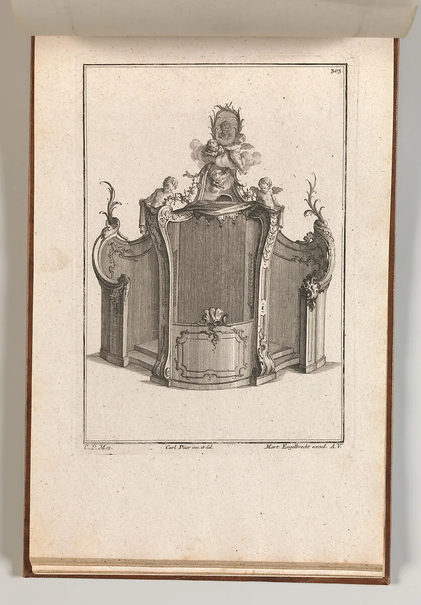 Design for a Confessional, Plate 2 from an Untitled Series of Designs for Confessionals — Carl Pier|Martin Engelbrecht