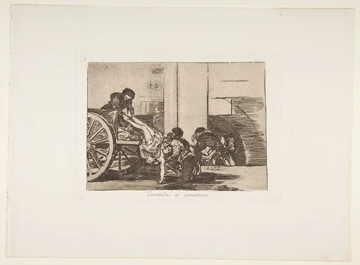 Plate 64 from "The Disasters of War" (Los Desastres de la Guerra): 'Cartloads to the cemetery' (Carretadas al cementerio)