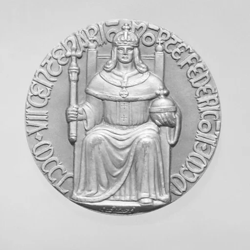 Struck in Commemoration of 7th Centenary of the Death of Frederick II, Ruler of the Two Sicilies and Emperor of the Holy Roman Empire (b. 1194, r. 1208, e. 1215, d. 1250)