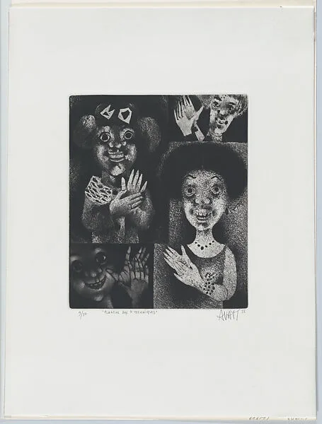 Plate with 4 techniques — Mario Avati