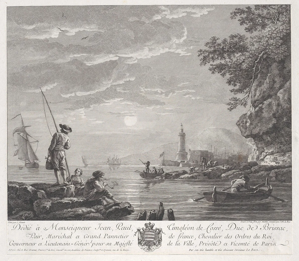 The End of the Fishing — Jacques Philippe Le Bas|Pietro Antonio Martini|Joseph Vernet