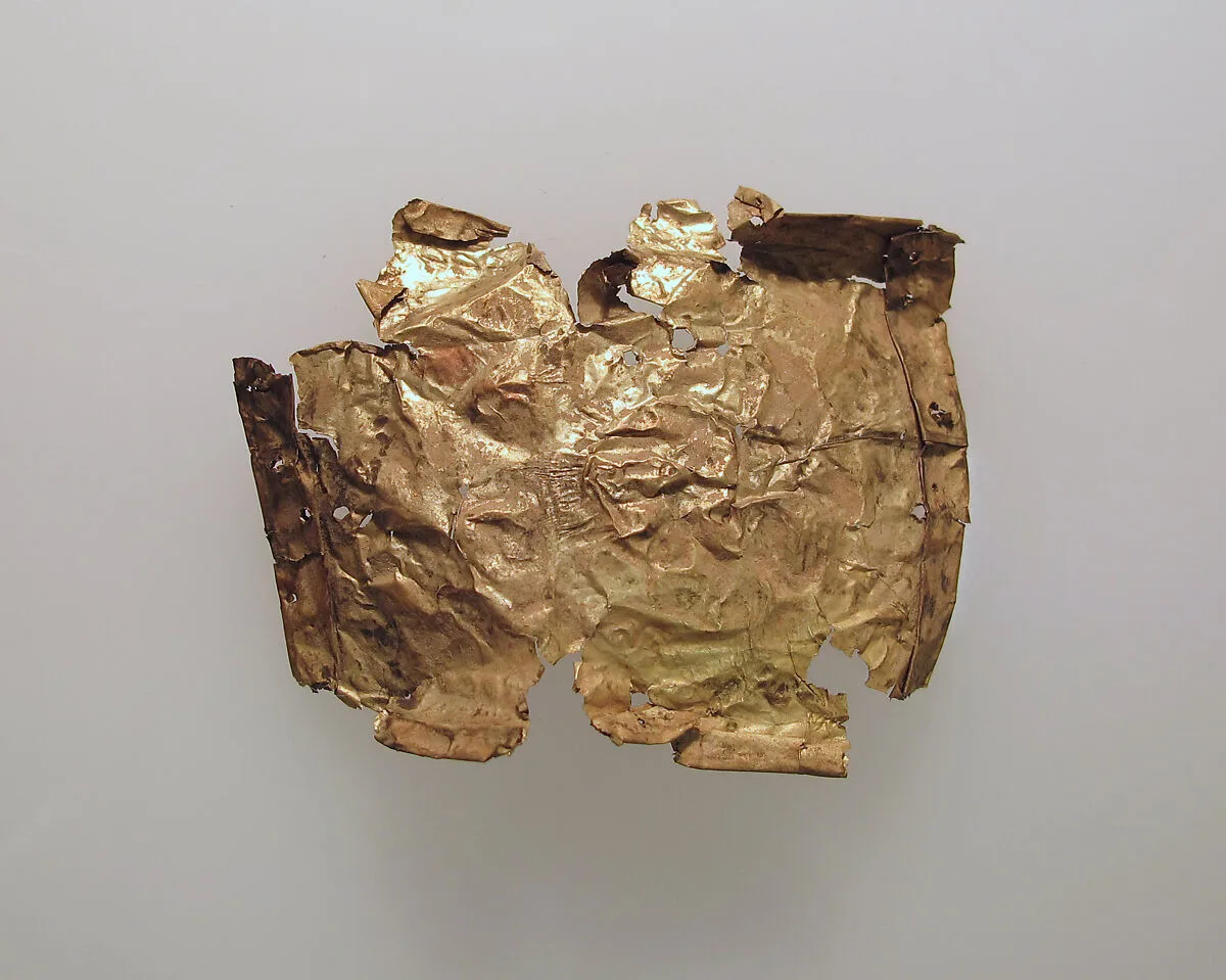 Plaque, thin gold leaf — Unknown