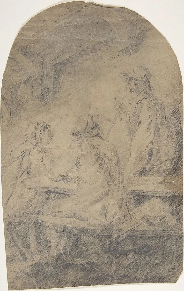 Three Peasants — Anonymous, French, 19th century