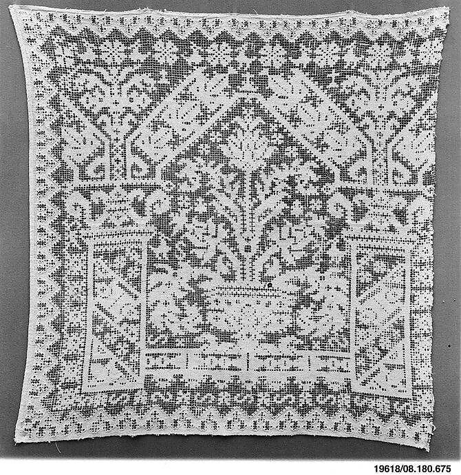 Left end of a valance (?) — Unknown