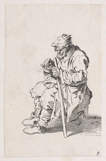 Reverse Copy of Le Gueux Assis et Mangeant (The Beggar Sitting and Eating), from Les Gueux suite appelée aussi Les Mendiants, Les Baroni, ou Les Barons (The Beggars, also called the Barons)