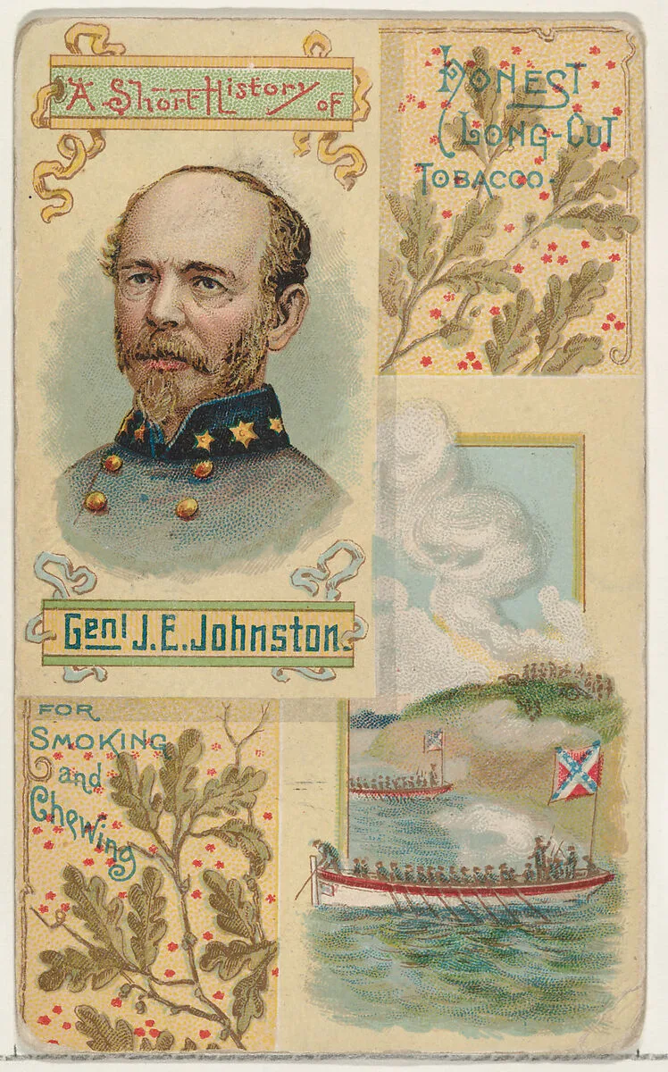 A Short History: General Joseph E. Johnston, from the Histories of Generals series (N114) issued by W. Duke, Sons & Co. to promote Honest Long Cut Smoking and Chewing Tobacco — W. Duke, Sons & Co.|Knapp & Company
