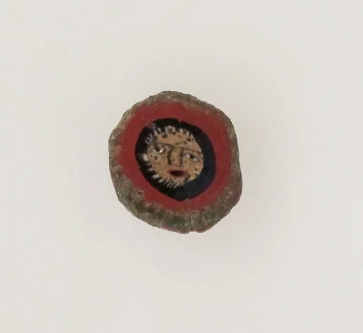 Glass mosaic face bead