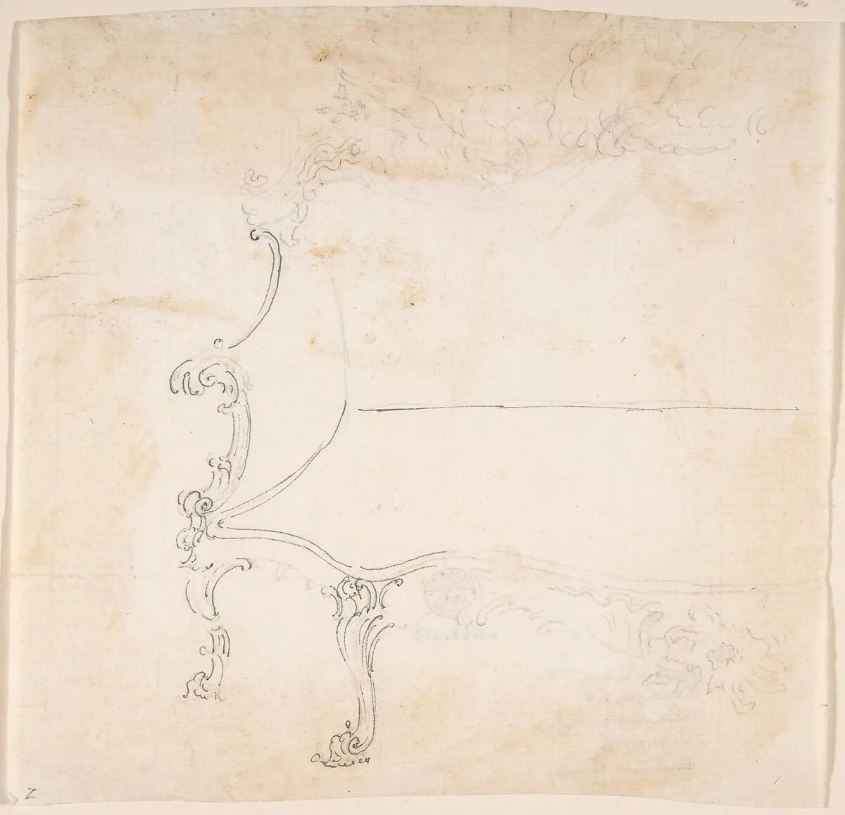 Design for Settee — Anonymous, German, 18th century|Anonymous, Italian, Bolognese 18th century artist