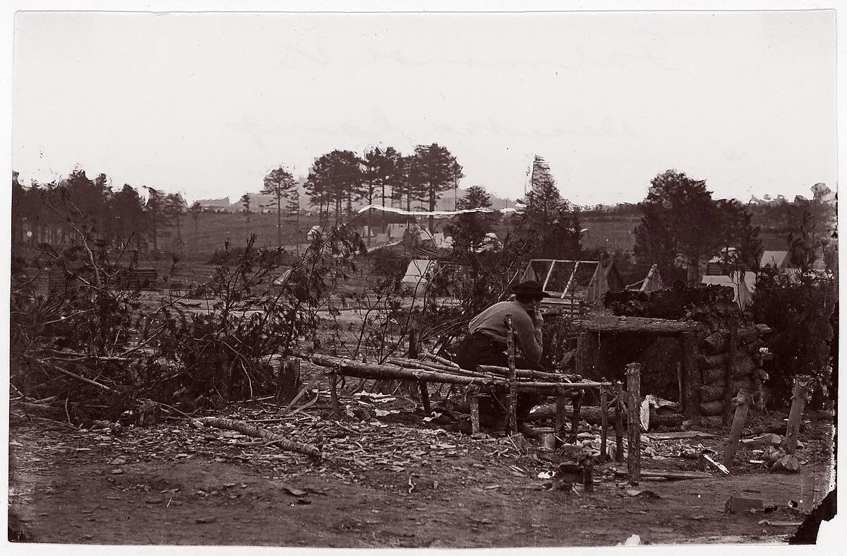 Falmouth, Virginia. Abandoned Camp — Andrew Joseph Russell|Alexander Gardner|Mathew B. Brady
