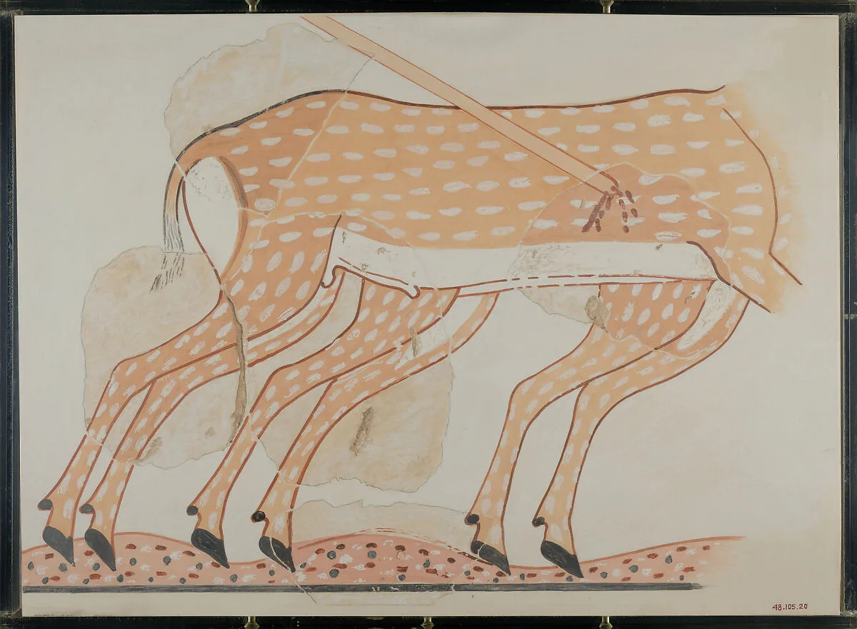 Fragment of a Hunting Scene, Tomb of Intef — Nina de Garis Davies