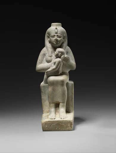 Statuette of Isis nursing Horus, dedicated by Ankhhor, son of Perechbanebdjedet and Heretib