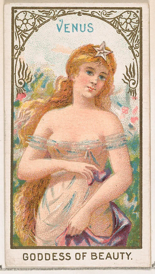Venus, Goddess of Beauty, from the Goddesses of the Greeks and Romans series (N188) issued by Wm. S. Kimball & Co. — William S. Kimball & Company|Ketterlinus Lithography Company