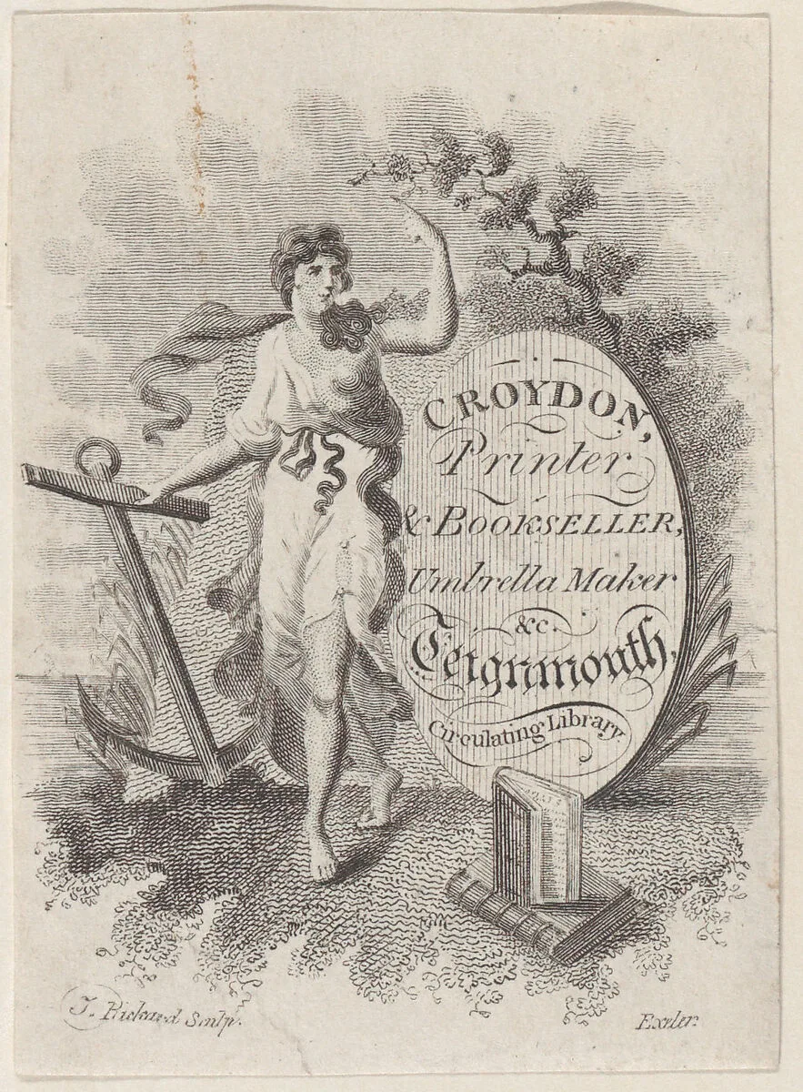Trade Card for Croydon, Printer, Bookseller, and Umbrella Maker — T. Rickard