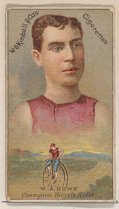 W.A. Rowe, Champion Bicycle Rider, from the Champions of Games and Sports series (N184, Type 1) issued by W.S. Kimball & Co. — W.S. Kimball & Co.
