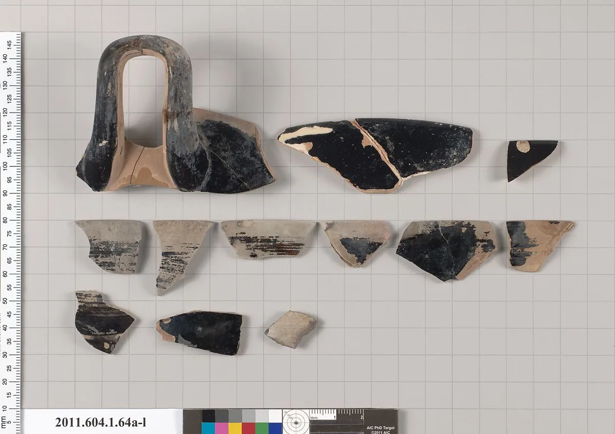 Terracotta fragments of a kylix (drinking cup) — Unknown