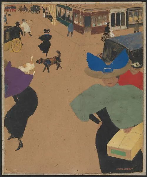 Street Scene in Paris (Scène de rue à Paris) — Félix Vallotton