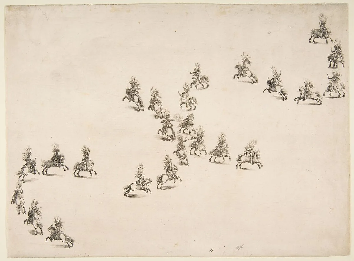 Twenty-four Cavaliers Form a Double S — Stefano della Bella