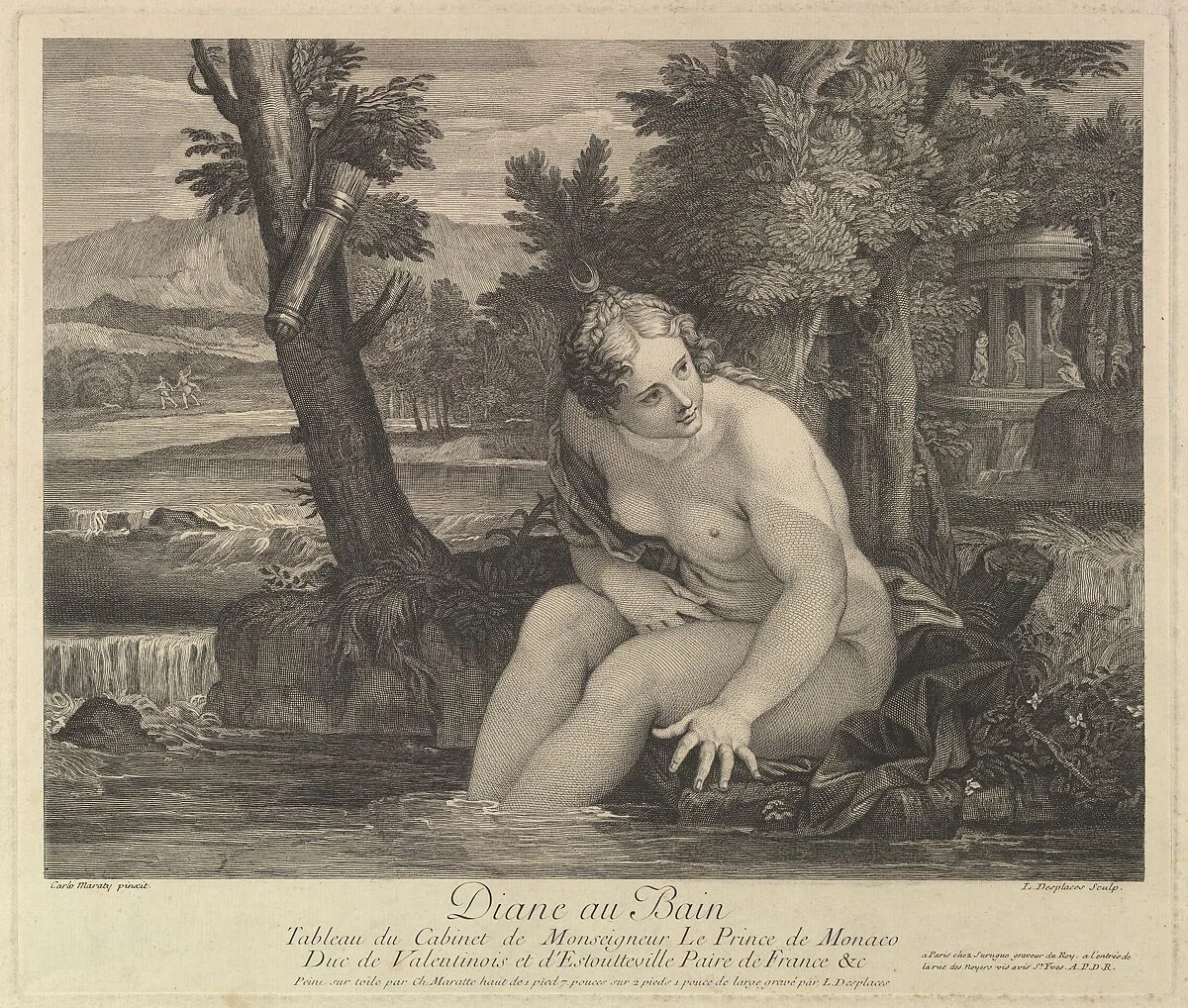 Diana at the Bath — Louis Desplaces|Carlo Maratti