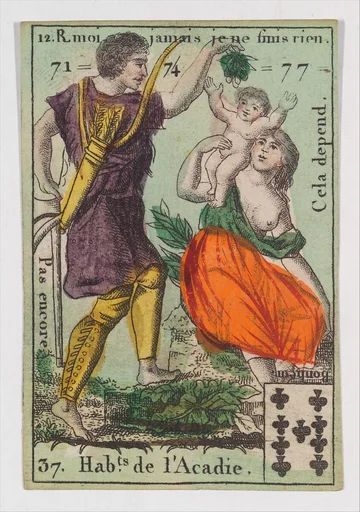 Hab.t de l'Acadie, from the playing cards (for quartets) "Costumes des Peuples Étrangers"