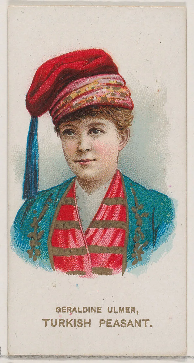 Geraldine Ulmer as Turkish Peasant, from the set Actors and Actresses, Second Series (N71) for Duke brand cigarettes — W. Duke, Sons & Co.|Knapp & Company