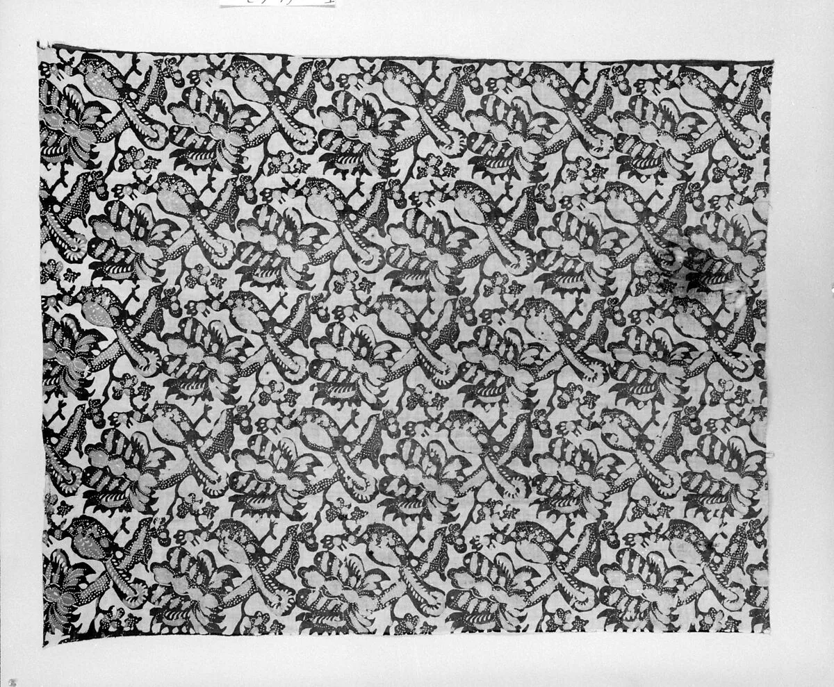 Panel, blue-resist textile — Unknown
