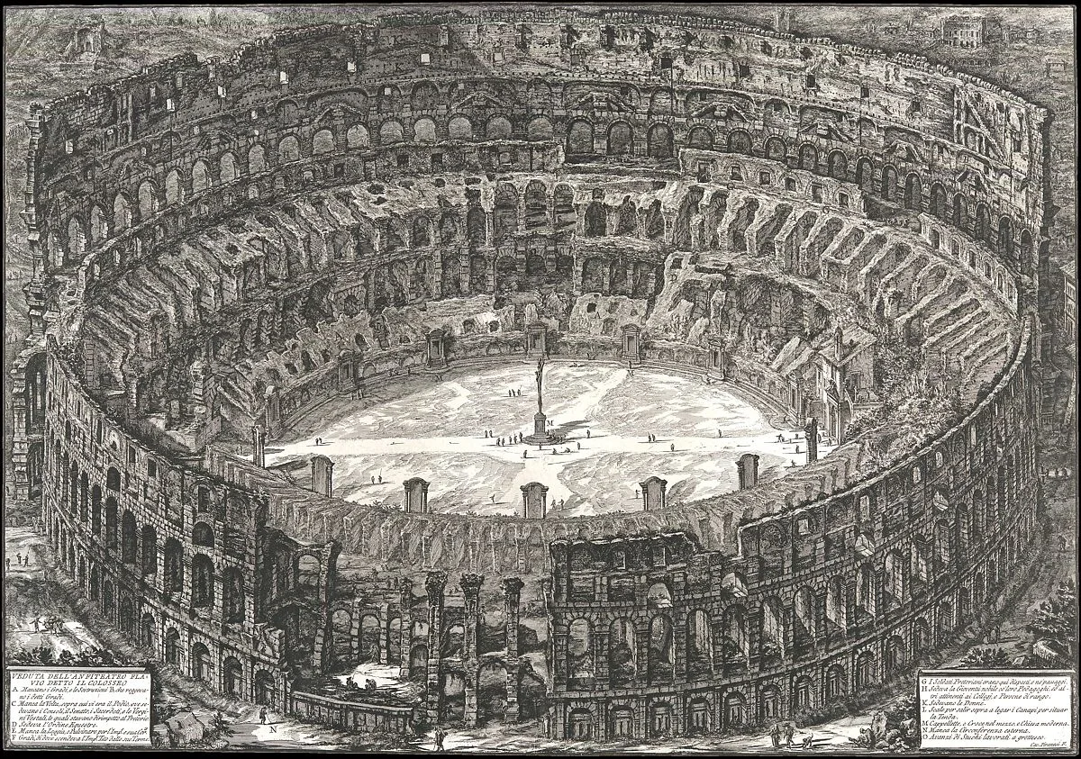 Veduta dell'Anfiteatro Flavio detto il Colosseo, from: 'Vedute di Roma' (Views of Rome) — Giovanni Battista Piranesi