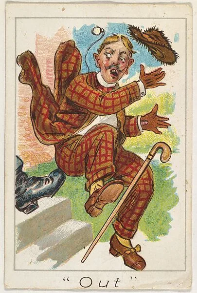 Out, from the Baseball Comics series (T203) — Winner Cut Plug Tobacco|P.H. Mayo & Brother, Richmond, Virginia