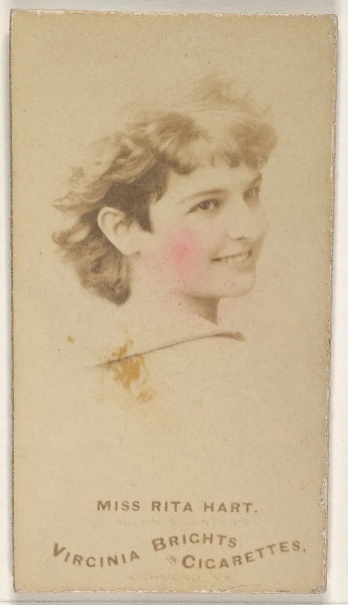 Miss Rita Hart, from the Actors and Actresses series (N45, Type 1) for Virginia Brights Cigarettes — Allen & Ginter