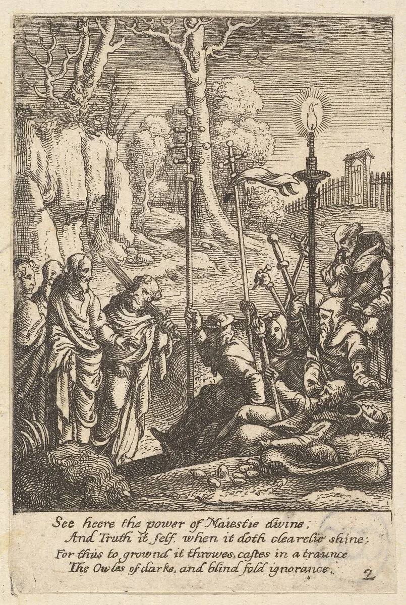 Jesus confronting his detractors — Hans Holbein the Younger|Wenceslaus Hollar