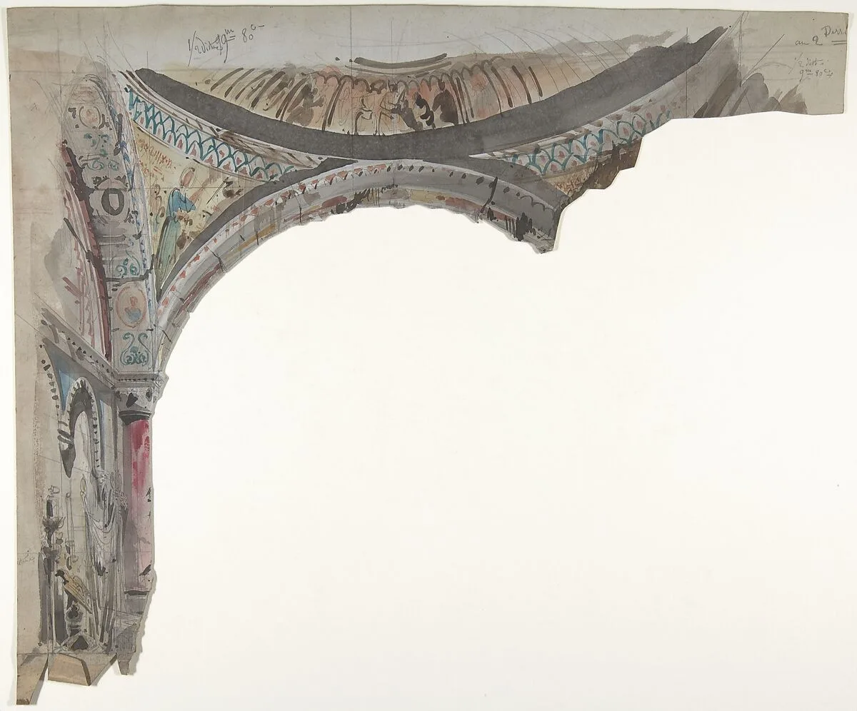 Design for a Stage Set at the Opéra, Paris — Eugène Cicéri